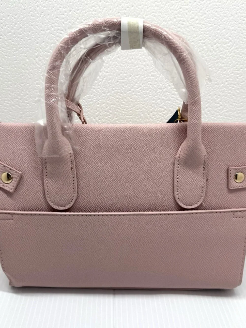 Bebe Pink Satchel Handbag Gold Hardware Structured  Handle Purse NWT Work Luxury